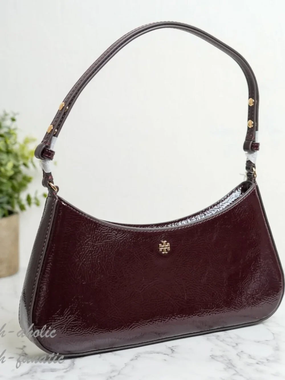 Tory Burch Emerson Crinkle Leather Shoulder Bag 170230 In Agnello NWT